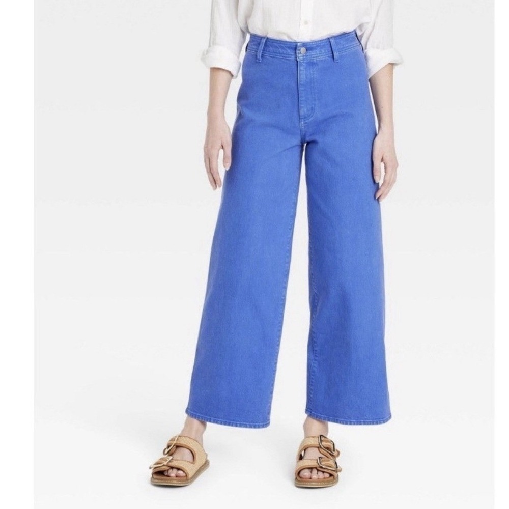 Universal Thread Wide Leg Sailor Ankle Jeans Blue Size 12 Dopamine Eclectic - Picture 1 of 9